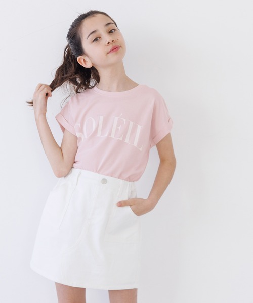 coca(coca)(コカ)の「キッズ 親子お揃いフレンチスリーブプリントTシャツ(Tシャツ/カットソー・キッズ・B/ライトピンク/ライトブルー/オートミール/ネイビー/チャコール/ベージュ/A・150/140/130/120)」の14枚目の写真