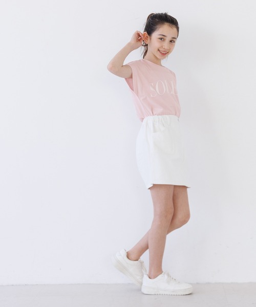 coca(coca)(コカ)の「キッズ 親子お揃いフレンチスリーブプリントTシャツ(Tシャツ/カットソー・キッズ・B/ライトピンク/ライトブルー/オートミール/ネイビー/チャコール/ベージュ/A・150/140/130/120)」の15枚目の写真
