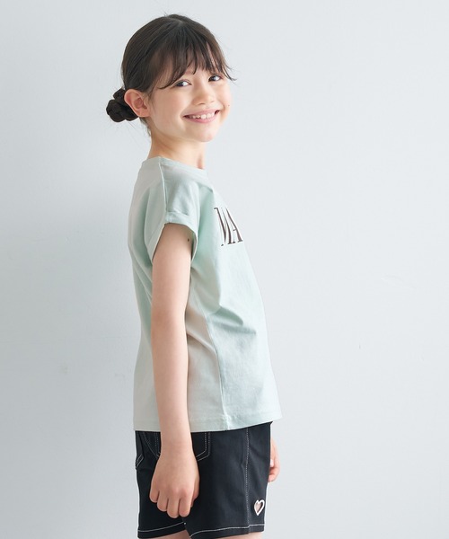 coca(coca)(コカ)の「キッズ 親子お揃いフレンチスリーブプリントTシャツ(Tシャツ/カットソー・キッズ・B/ライトピンク/ライトブルー/オートミール/ネイビー/チャコール/ベージュ/A・150/140/130/120)」の16枚目の写真