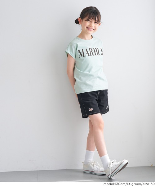 coca(coca)(コカ)の「キッズ 親子お揃いフレンチスリーブプリントTシャツ(Tシャツ/カットソー・キッズ・B/ライトピンク/ライトブルー/オートミール/ネイビー/チャコール/ベージュ/A・150/140/130/120)」の17枚目の写真