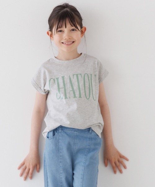 coca(coca)(コカ)の「キッズ 親子お揃いフレンチスリーブプリントTシャツ(Tシャツ/カットソー・キッズ・B/ライトピンク/ライトブルー/オートミール/ネイビー/チャコール/ベージュ/A・150/140/130/120)」の22枚目の写真