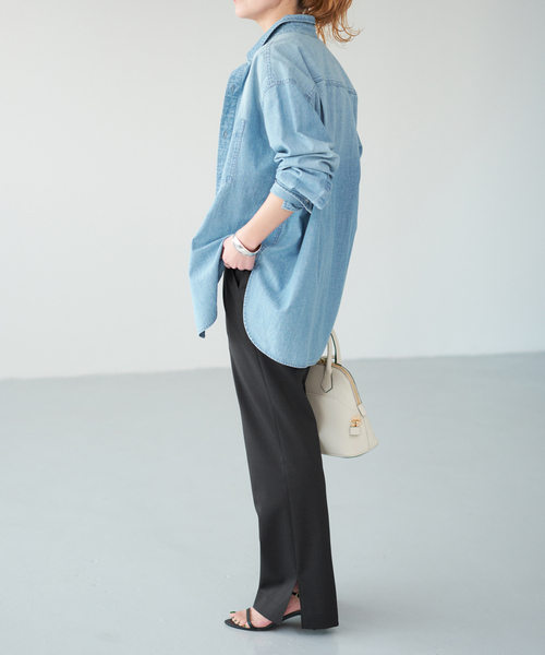 Spick & Span（スピックアンドスパン）の「《追加》スリットイージーパンツ（スラックス・レディース・ブラック系その他・40/38/36）」の2枚目の写真