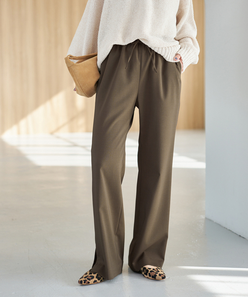 Spick & Span（スピックアンドスパン）の「《追加》スリットイージーパンツ（スラックス・レディース・ブラック系その他・40/38/36）」の3枚目の写真