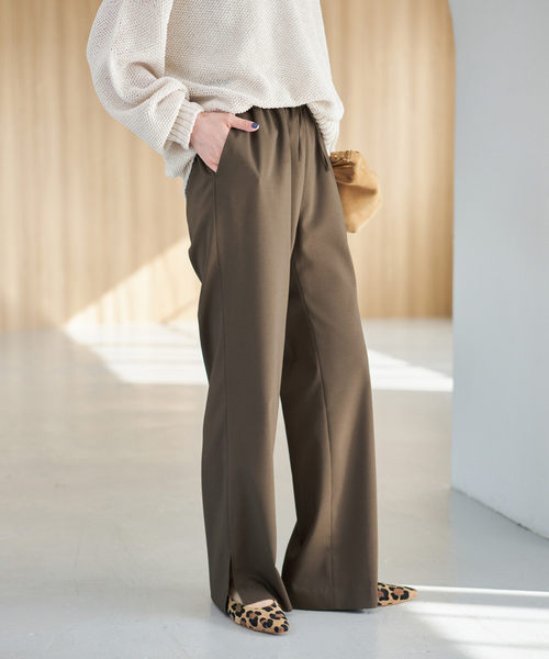 Spick & Span（スピックアンドスパン）の「《追加》スリットイージーパンツ（スラックス・レディース・ブラック系その他・40/38/36）」の4枚目の写真