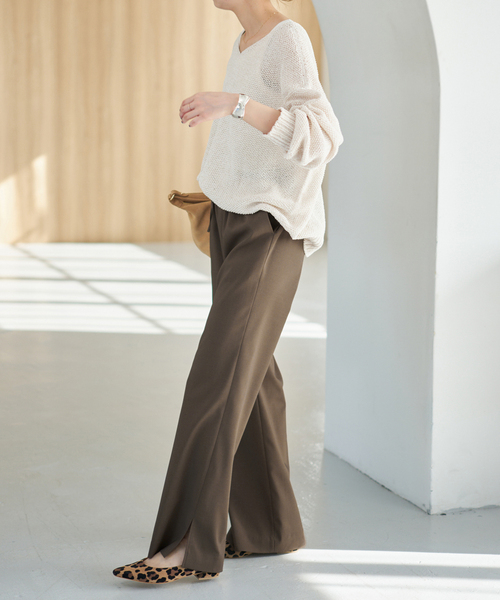 Spick & Span（スピックアンドスパン）の「《追加》スリットイージーパンツ（スラックス・レディース・ブラック系その他・40/38/36）」の7枚目の写真