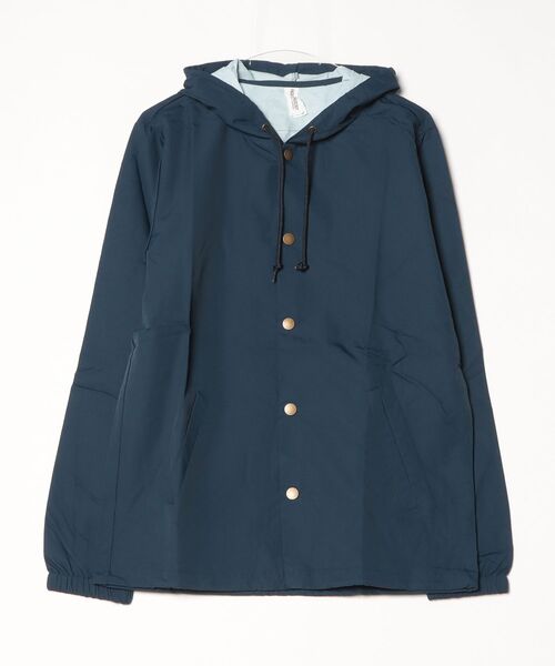 INDEPENDENT(インディペンデント)の「【T18】【INDEPENDENT/インデペンデント】HOODED WATER RESISTANT WINDBREAKER JKT(ナイロンジャケット・メンズ・ネイビー/グリーン・SMALL)」の2枚目の写真