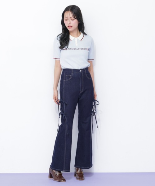 JILL by JILL STUART（ジルバイジルスチュアート）の「サイドリボンフレアデニム（デニムパンツ・レディース・ネイビー/ブルー・MEDIUM/SMALL）」の19枚目の写真