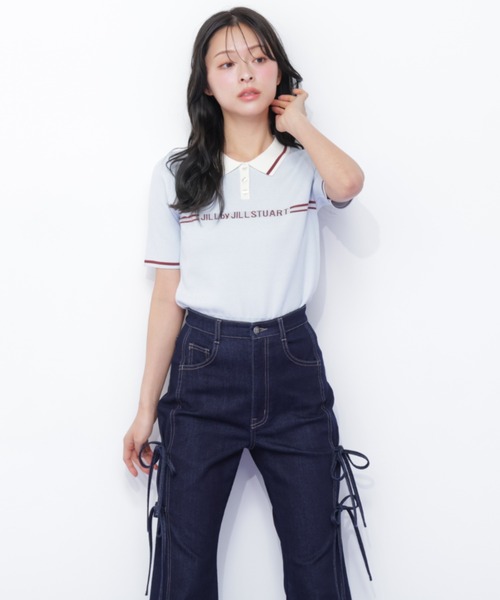 JILL by JILL STUART（ジルバイジルスチュアート）の「サイドリボンフレアデニム（デニムパンツ・レディース・ネイビー/ブルー・MEDIUM/SMALL）」の17枚目の写真