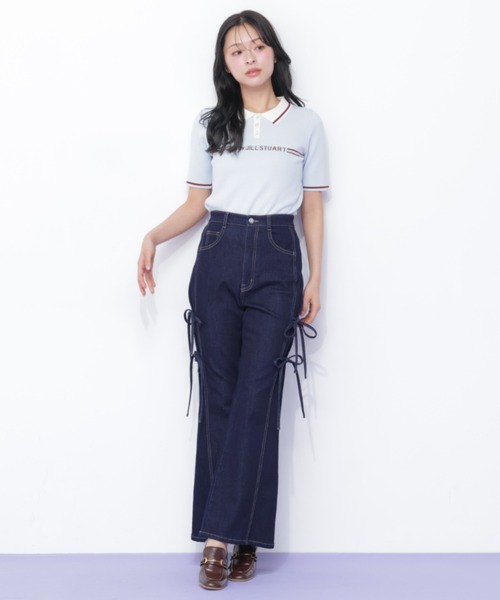 JILL by JILL STUART（ジルバイジルスチュアート）の「サイドリボンフレアデニム（デニムパンツ・レディース・ネイビー/ブルー・MEDIUM/SMALL）」の21枚目の写真