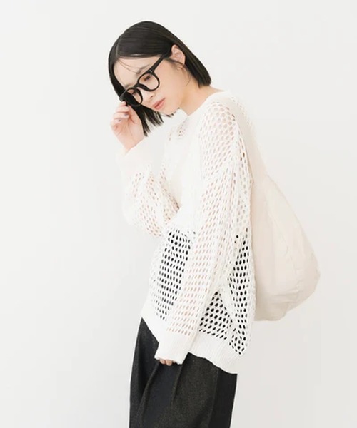 merrylatte(メリーラテ)の「メッシュオーバートップス【IROHANI】(Tシャツ/カットソー・レディース・ホワイト・FREE)」の12枚目の写真