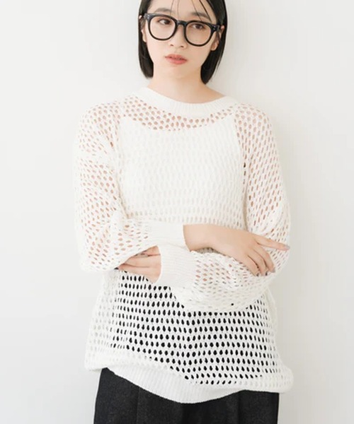 merrylatte(メリーラテ)の「メッシュオーバートップス【IROHANI】(Tシャツ/カットソー・レディース・ホワイト・FREE)」の17枚目の写真