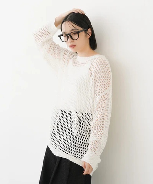 merrylatte(メリーラテ)の「メッシュオーバートップス【IROHANI】(Tシャツ/カットソー・レディース・ホワイト・FREE)」の18枚目の写真