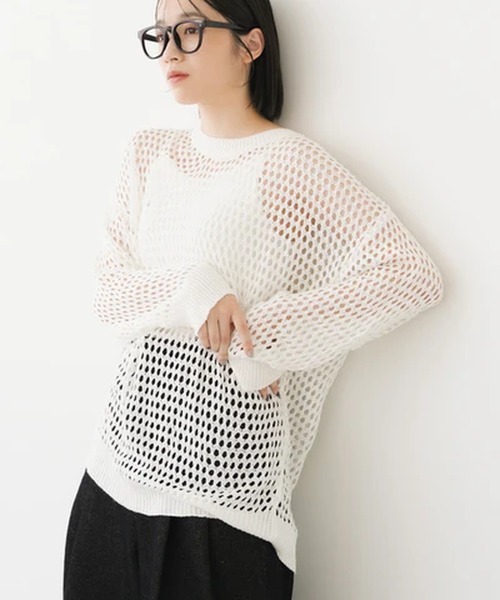 merrylatte(メリーラテ)の「メッシュオーバートップス【IROHANI】(Tシャツ/カットソー・レディース・ホワイト・FREE)」の19枚目の写真