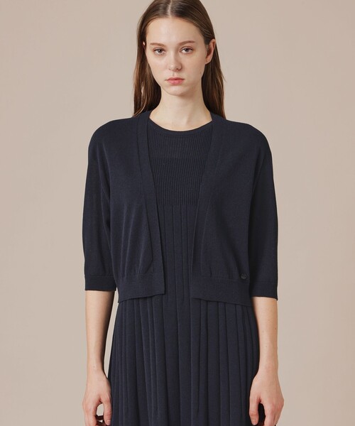 MACKINTOSH LONDON(マッキントッシュ ロンドン)の「【eclat5月号掲載】【Bray Bolero/ブレイボレロ】エアリーホールガーメントボレロ(カーディガン/ボレロ・レディース・ネイビー/ホワイト系その他/パープル系その他4・38)」の2枚目の写真