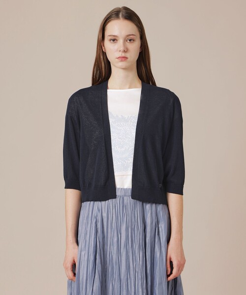 MACKINTOSH LONDON(マッキントッシュ ロンドン)の「【eclat5月号掲載】【Bray Bolero/ブレイボレロ】エアリーホールガーメントボレロ(カーディガン/ボレロ・レディース・ネイビー/ホワイト系その他/パープル系その他4・38)」の7枚目の写真
