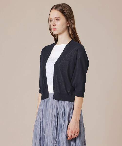 MACKINTOSH LONDON(マッキントッシュ ロンドン)の「【eclat5月号掲載】【Bray Bolero/ブレイボレロ】エアリーホールガーメントボレロ(カーディガン/ボレロ・レディース・ネイビー/ホワイト系その他/パープル系その他4・38)」の8枚目の写真