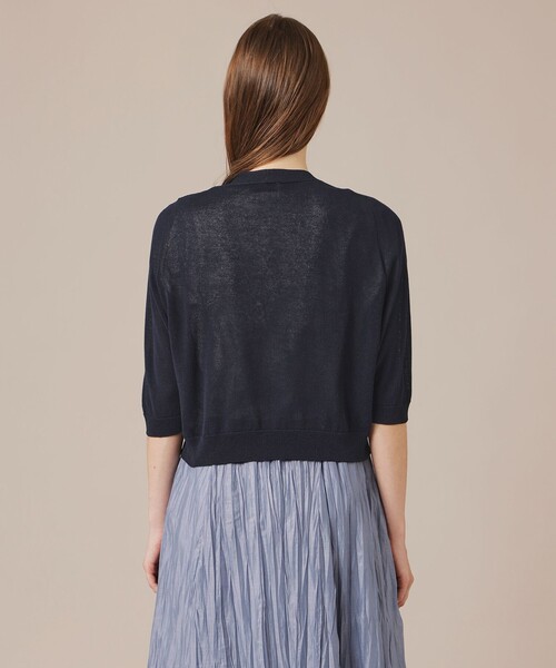 MACKINTOSH LONDON(マッキントッシュ ロンドン)の「【eclat5月号掲載】【Bray Bolero/ブレイボレロ】エアリーホールガーメントボレロ(カーディガン/ボレロ・レディース・ネイビー/ホワイト系その他/パープル系その他4・38)」の9枚目の写真