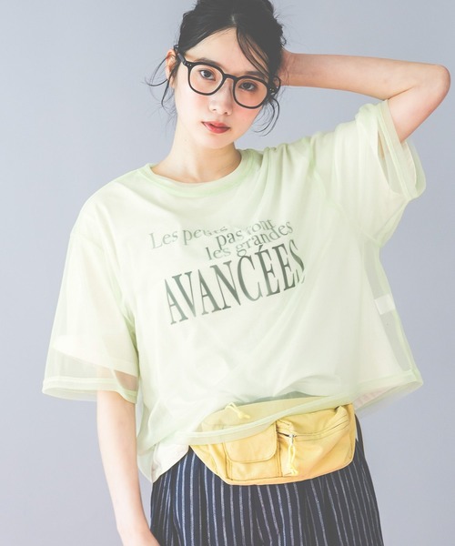 niko and...(ニコアンド)の「2WAYチュールレイヤーTシャツ(Tシャツ/カットソー・レディース・オフホワイト/ブラック/ホワイト・MEDIUM/LARGE)」の3枚目の写真