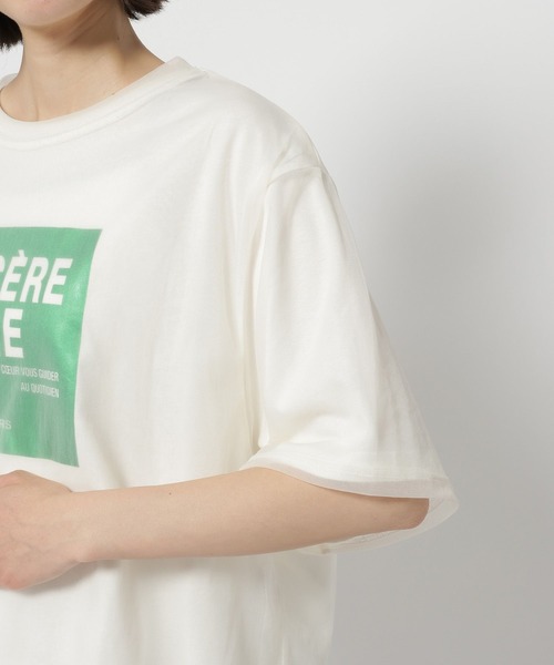 niko and...(ニコアンド)の「2WAYチュールレイヤーTシャツ(Tシャツ/カットソー・レディース・オフホワイト/ブラック/ホワイト・MEDIUM/LARGE)」の4枚目の写真