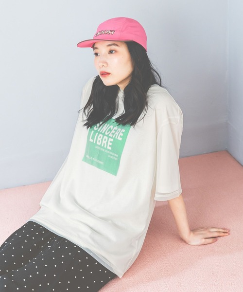 niko and...(ニコアンド)の「2WAYチュールレイヤーTシャツ(Tシャツ/カットソー・レディース・オフホワイト/ブラック/ホワイト・MEDIUM/LARGE)」の8枚目の写真