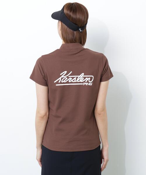PING(ピン)の「【PING APPAREL】PEカノコ半袖ハイネックシャツ(Tシャツ/カットソー・レディース・ブラック/ホワイト/グレー/カーキ/オレンジ/イエロー/ブルー/ピンク/レッド/ブラウン・LL/M/S/L)」の4枚目の写真
