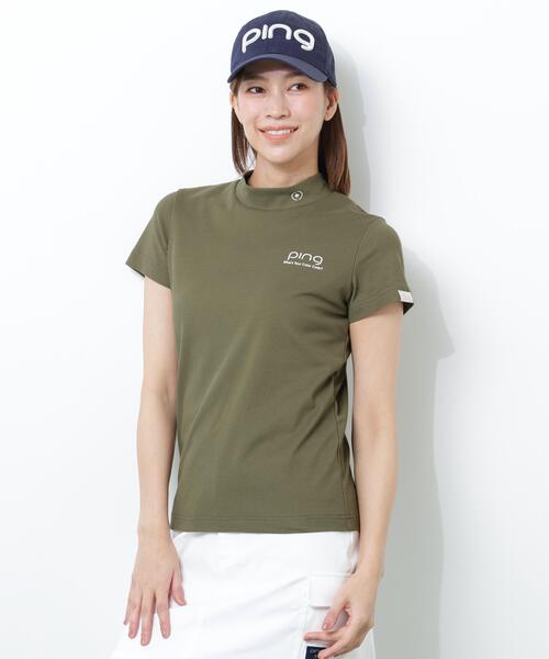 PING(ピン)の「【PING APPAREL】PEカノコ半袖ハイネックシャツ(Tシャツ/カットソー・レディース・ブラック/ホワイト/グレー/カーキ/オレンジ/イエロー/ブルー/ピンク/レッド/ブラウン・LL/M/S/L)」の5枚目の写真