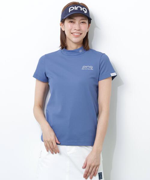 PING(ピン)の「【PING APPAREL】PEカノコ半袖ハイネックシャツ(Tシャツ/カットソー・レディース・ブラック/ホワイト/グレー/カーキ/オレンジ/イエロー/ブルー/ピンク/レッド/ブラウン・LL/M/S/L)」の6枚目の写真