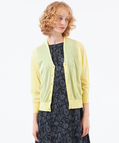MACKINTOSH PHILOSOPHY(マッキントッシュ フィロソフィー)の「【WEB&一部店舗限定】【Heavenly Sheer Knit】ドルマンカーディガン(カーディガン/ボレロ・レディース・ダークネイビー/ライトイエロー/グレー系その他/ブルー・38)」の4枚目の写真
