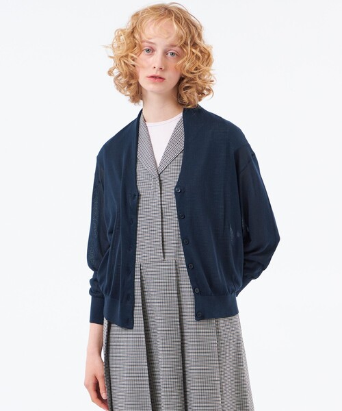 MACKINTOSH PHILOSOPHY(マッキントッシュ フィロソフィー)の「【WEB&一部店舗限定】【Heavenly Sheer Knit】ドルマンカーディガン(カーディガン/ボレロ・レディース・ダークネイビー/ライトイエロー/グレー系その他/ブルー・38)」の3枚目の写真