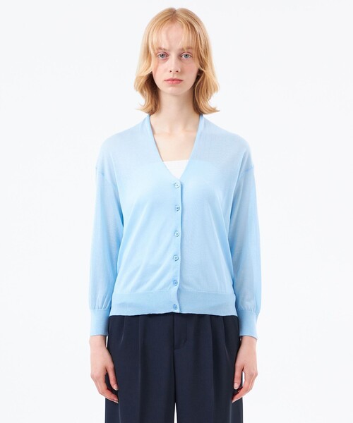 MACKINTOSH PHILOSOPHY(マッキントッシュ フィロソフィー)の「【WEB&一部店舗限定】【Heavenly Sheer Knit】ドルマンカーディガン(カーディガン/ボレロ・レディース・ダークネイビー/ライトイエロー/グレー系その他/ブルー・38)」の9枚目の写真