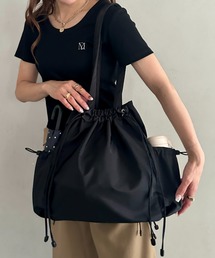 MYMOOD.（マイムード）の「【A4収納可・軽量】シルエットが変わる♪ 2WAYデザインギャザートートバッグ マザーズバッグ トラベルバッグ（マザーズバッグ）」