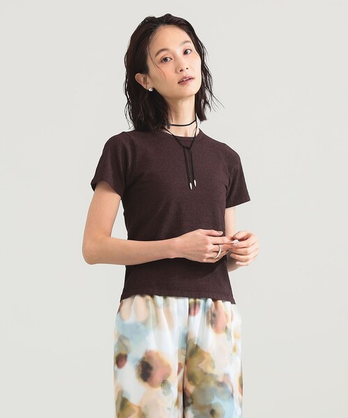 Demi-Luxe BEAMS（デミルクス ビームス）の「【8/6値下げ】ブークレ クルーネック Tシャツ（ニット/セーター・レディース・ブラウン/オレンジ/グリーン系その他・ONE SIZE）」の16枚目の写真