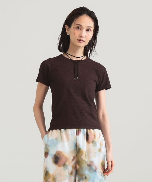 Demi-Luxe BEAMS（デミルクス ビームス）の「【8/6値下げ】ブークレ クルーネック Tシャツ（ニット/セーター・レディース・ブラウン/オレンジ/グリーン系その他・ONE SIZE）」の17枚目の写真