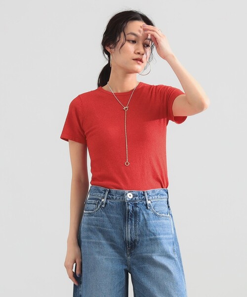 Demi-Luxe BEAMS（デミルクス ビームス）の「【8/6値下げ】ブークレ クルーネック Tシャツ（ニット/セーター・レディース・ブラウン/オレンジ/グリーン系その他・ONE SIZE）」の22枚目の写真