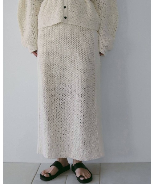 anuke（アンヌーク）の「Crochet Knit Skirt 62610804（スカート・メンズ・ブラック/オフホワイト・36/38）」の13枚目の写真