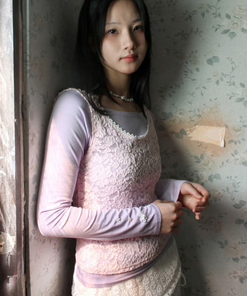 RUBATI(ルバティ)の「サシャレースプチビスチェ_ピンク(Tシャツ/カットソー・レディース・その他・FREE)」の5枚目の写真