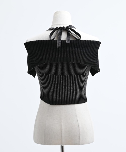 REFLEM(レフレム)の「『REFLEM/レフレム』オフショルZIPニットトップス(その他トップス・レディース・チャコールグレー/ブラック・FREE)」の18枚目の写真