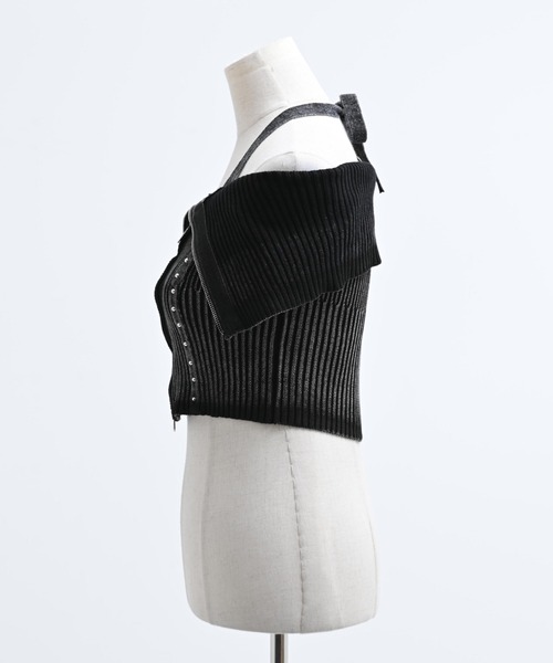 REFLEM(レフレム)の「『REFLEM/レフレム』オフショルZIPニットトップス(その他トップス・レディース・チャコールグレー/ブラック・FREE)」の17枚目の写真