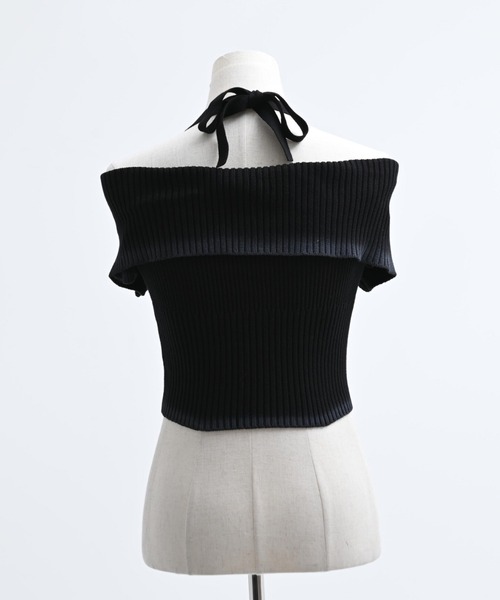 REFLEM(レフレム)の「『REFLEM/レフレム』オフショルZIPニットトップス(その他トップス・レディース・チャコールグレー/ブラック・FREE)」の15枚目の写真