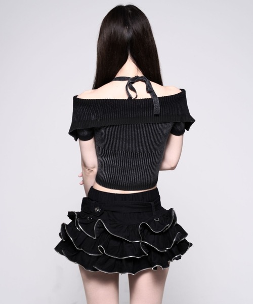 REFLEM(レフレム)の「『REFLEM/レフレム』オフショルZIPニットトップス(その他トップス・レディース・チャコールグレー/ブラック・FREE)」の10枚目の写真