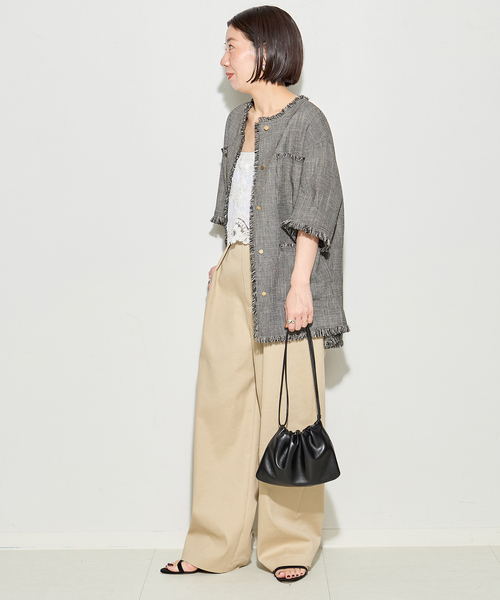 journal standard L'essage（ジャーナルスタンダードレサージュ）の「《追加》MAURIZIO MYKONOS/マウリツィオ ミコノス TOP：ブラウス W08560781（シャツ/ブラウス・レディース・ブラック/ホワイト・MEDIUM）」の9枚目の写真