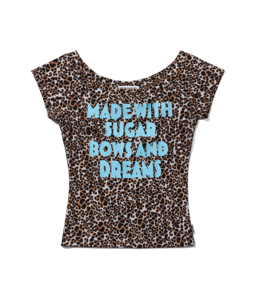 YOUHEE(ユヒ)の「LEOPARD LETTERING T-SHIRTS_BROWN(Tシャツ/カットソー・レディース・その他・FREE)」の2枚目の写真