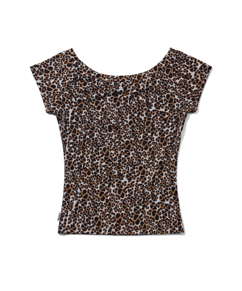 YOUHEE(ユヒ)の「LEOPARD LETTERING T-SHIRTS_BROWN(Tシャツ/カットソー・レディース・その他・FREE)」の3枚目の写真