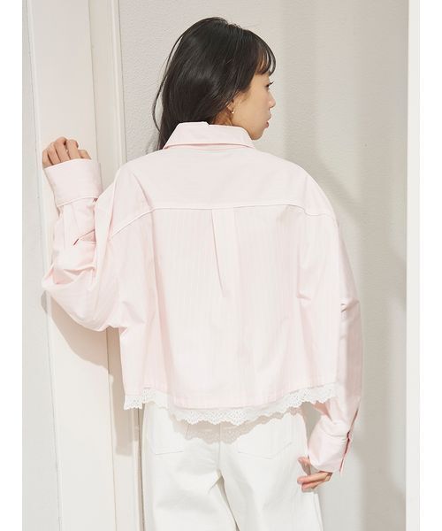 SNIDEL(スナイデル)の「レースディティールストライプシャツ(シャツ/ブラウス・レディース・イエロー/ピンク/ライトブルー・F)」の16枚目の写真