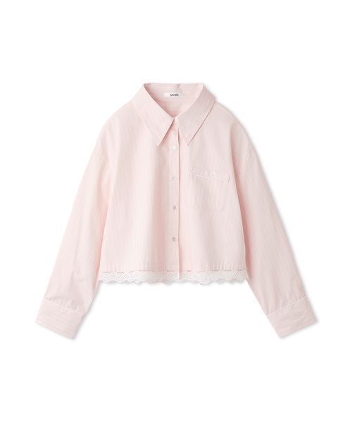 SNIDEL(スナイデル)の「レースディティールストライプシャツ(シャツ/ブラウス・レディース・イエロー/ピンク/ライトブルー・F)」の5枚目の写真