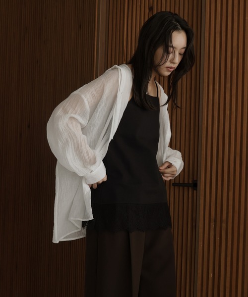 hellam(へラム)の「レース切り替えパッド付きキャミソール(キャミソール・レディース・ブラック/ブラウン/ホワイト・FREE)」の21枚目の写真