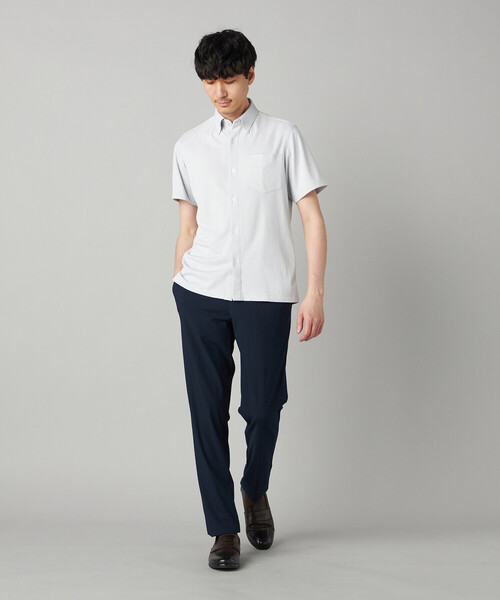 COMME CA MEN（コムサメン）の「【抗菌・消臭】【市松柄】ジャカードジャージー 半袖ドレスシャツ（シャツ/ブラウス・メンズ・ネイビー/ライトグレー・S/L/M）」の5枚目の写真