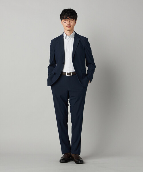 COMME CA MEN（コムサメン）の「【抗菌・消臭】【市松柄】ジャカードジャージー 半袖ドレスシャツ（シャツ/ブラウス・メンズ・ネイビー/ライトグレー・S/L/M）」の6枚目の写真
