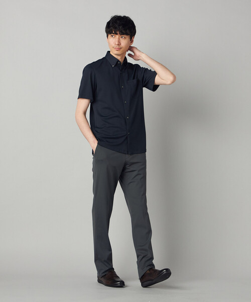 COMME CA MEN（コムサメン）の「【抗菌・消臭】【市松柄】ジャカードジャージー 半袖ドレスシャツ（シャツ/ブラウス・メンズ・ネイビー/ライトグレー・S/L/M）」の12枚目の写真