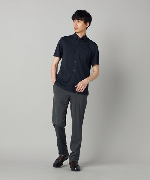 COMME CA MEN（コムサメン）の「【抗菌・消臭】【市松柄】ジャカードジャージー 半袖ドレスシャツ（シャツ/ブラウス・メンズ・ネイビー/ライトグレー・S/L/M）」の13枚目の写真